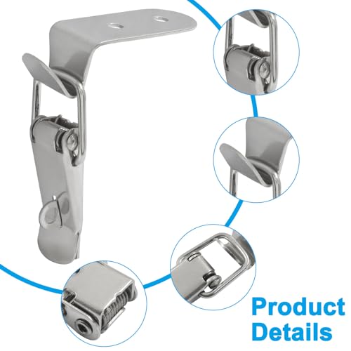 8 Sets 90 Degree Tool Box Hood Locks Latches Without Lock Button - style: 8 set without Lock Button