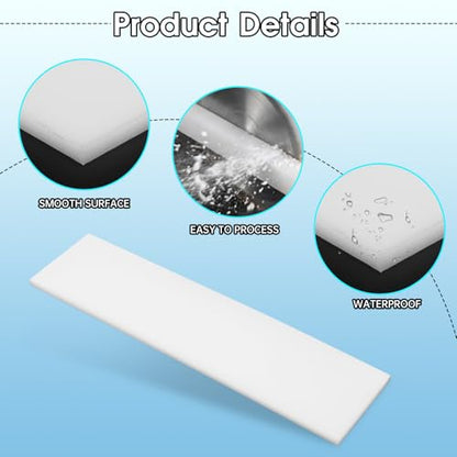 Hdpe Sheet 5/16 Inch Thick, 3" x 12" High Density Polyethylene Board, Thick Plastic Sheet for Craft, Plastic Cutting Board, Heavy Duty Industry - size: 3" X 12", style: 5/16" Thick