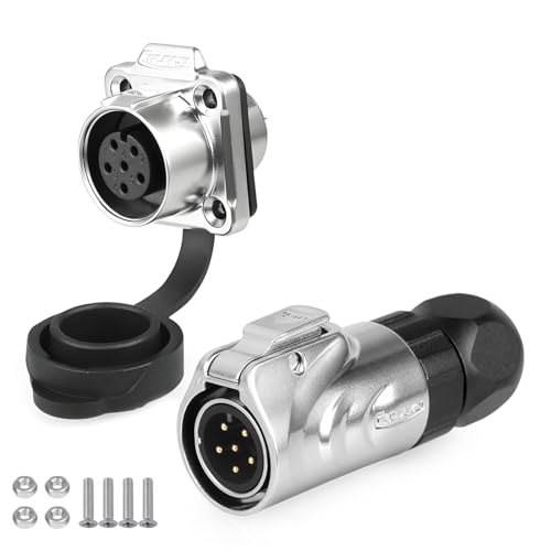 CNLINKO LP12 6-Pin Metal Shell Waterproof Circular Connector M12 - size: 6-Pin