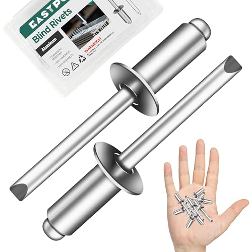 140 Pcs 1/4" x 5/8" Aluminum Blind Pro Rivets, 6.4 x 16mm Pop Rivets, 1/4 Rivet Aluminum Grip and Steel Mandrel - color: Silver, size: 1/4" x 5/8"