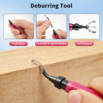 13 PCS Pipe Deburring Tool Set, Removal Tools Set for Fittings, Deburring Tool with 5 High Speed Steel Blades,Inner Outer Reamer Pipe Tubing Chamfer Tool for PVC PEX Copper Aluminum Pipes