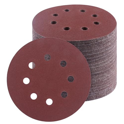 100 PCS 5 Inch Sanding Discs 120Grit, Round Hook and Loop Sandpaper for Random Orbital Sander - size: 120 Grit