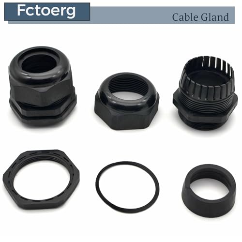 Waterproof Cable Glands, Nylon PA66, IP68, Black NPT2, 2-Pack