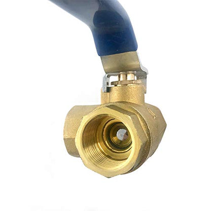 QWORK Series 3-Way (L-Port) Ball Valve, Lever Handle, NPT Female (1/2") Made of Forged Brass - size: DN15