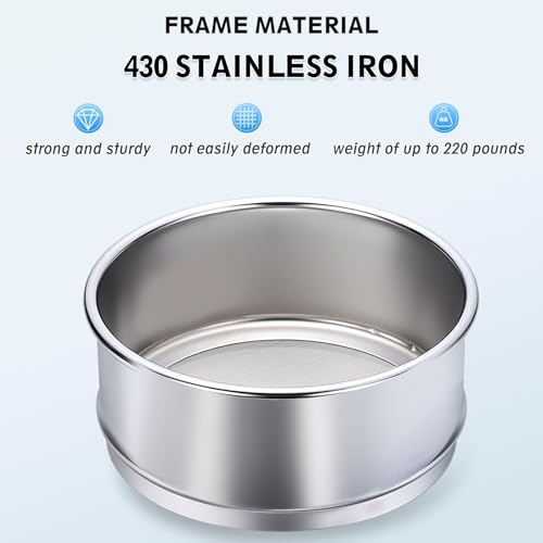 PATIKIL Lab Sieve 3 Mesh(7mm) 7.9"(20cm) Diameter Sifting Screen - size: 3 Mesh(7mm)/7.9"