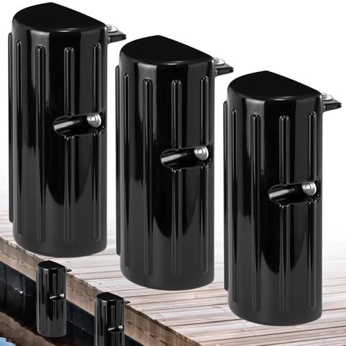 Dock Bumper Fender,Boat Dock Bumpers for Edge or Side - color: Black, size: 3 Pack