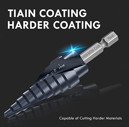 1/4"-3/4" Double Sprial Flute M35 Cobalt Step Drill Bit - size: 1/4"-3/4"(2 Flute)