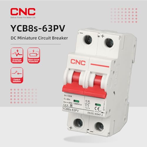 CNC DC Miniature Circuit Breaker, 2 Pole 1000V 50 Amp - style: 50 Amp