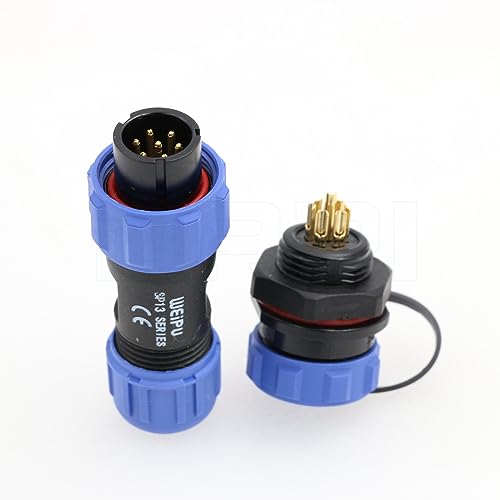 Weipu SP13 7Pin Waterproof Connector Industrial Plastic Aviation Circular Threaded Waterproof Electrical Connector for LED Lights - size: 7 Pin