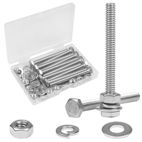 10 Sets 1/4-20x2-1/2 Hex Head Screw Bolt,Nuts,Flat & Lock Washers - size: 1/4-20 x 2-1/2"