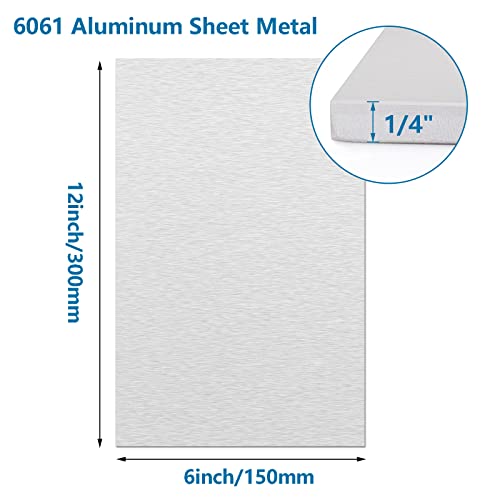 1/4Inch Thick Aluminum Sheet Plate, 6" x 12" Heavy Duty Aluminum Plates - size: 6x12", style: 1/4"