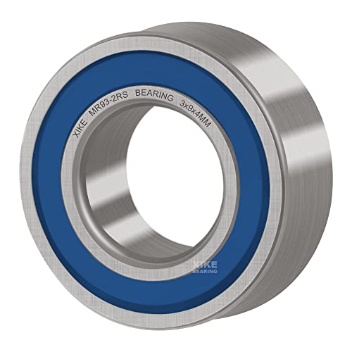 XIKE 10 Pcs MR93-2RS Bearings 3x9x4mm, Double Rubber Seals. - size: MR93-2RS 3x9x4mm