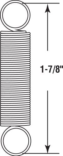 Prime-Line SP 9604 Extension Spring, Spring Steel Construction, Nickel-Plated Finish, 0.025 GA x 11/32 In. x 1-7/8 In., Closed Double Loop, (2 Pack)