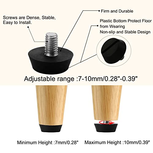uxcell M6 x 10 x 20mm Furniture Glide Leveling Feet Adjustable Leveler Floor Protector for Chair Sofa Leg 10 Pack