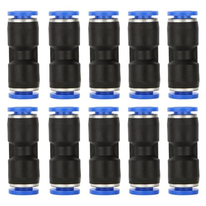 Baomain 6mm Tube OD Straight Push to Connect Fittings - Quick Connect Air Line Fittings Connectors for 6mm Outer Diameter Pneumatic Tubing and Air Hose (20-Pack) - size: 6mm (Pack of 2)