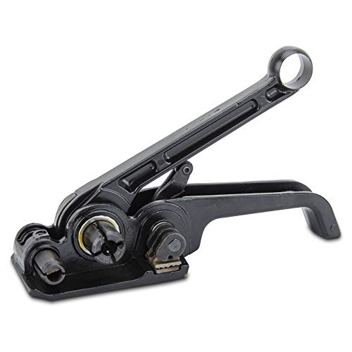 MYFAMIREA Upgraded Heavy Duty Poly Strapping Tensioner Sealer Cutter Manual Packing Tools Kit for 1/2"-3/4" Width Polyester Polyproplyn Strap(Black) - style: Tensioner-Black