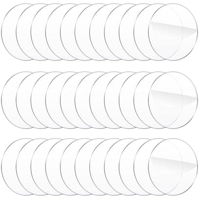 Yalikop 60 Pieces Clear Acrylic Circles 4 Inch Blank Transparent Acrylic Disc Blank Round Circle Plastic Disc Sheet for Wedding Vinyl Project Painting DIY Craft Holiday Ornament