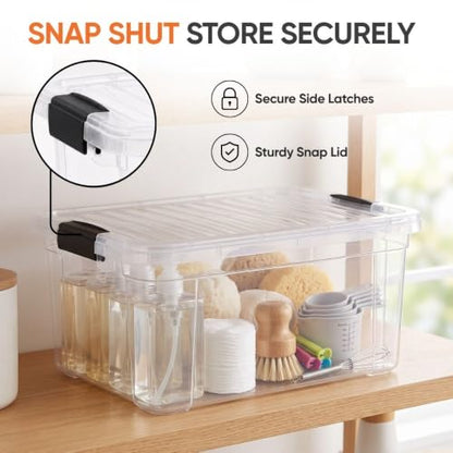 Superio 11 Quart Clear Plastic Storage Boxes with Lids, Stackable Organizer Containers, BPA-Free Storage Bins for Home, Office, School & Dorm, 1 Pack - size: 14.15" x 10" x 6.5"