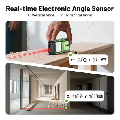 Huepar 200Ft Bluetooth Laser Measuring Tool S60-BT, APP Control, Rechargeable USB-C Laser Distance Meter, ±1/16" High Accuracy, Angle Sensor, IP54, for Distance/Area/Volume, Gifts for Men - size: 200Ft-Standard
