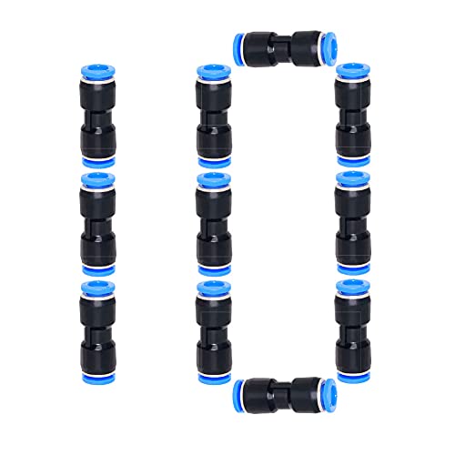 Beduan Push to Connect Fitting, 16mm Tube OD Pneumatic Quick Adapter Tubing Air Hose Line Pipe Fitting 10Pcs For 5/8" Tube OD - size: 16mm (10Pcs)
