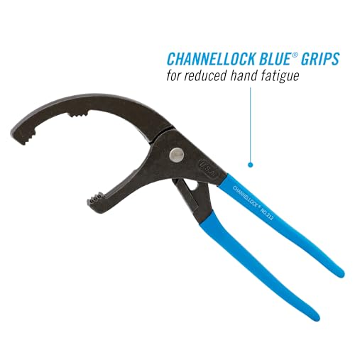 Channellock Oil Filter Pliers 212 - Forged High Carbon Steel, 2.5-3.75 In Jaw, Made in USA - 12 In - size: 12 inch