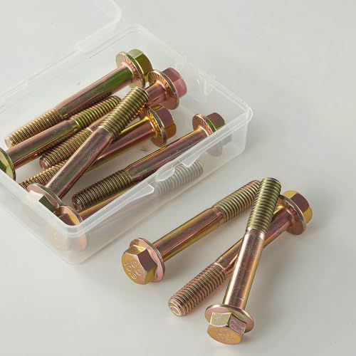 M8 x 70mm Flanged Hex Head Bolts, M8x1.25 Pitch, Grade 10.9 Alloy Steel, Color Zinc Plated, Half Thread, 8 Pack - size: M8 x 70mm(8PCS)