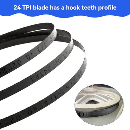 35-3/8 Inch Bandsaw Blade 24 TPI for Milwaukee 48-39-0539 Portable Band Saw Blade, 35-3/8" x 1/2" x .020" 24 TPI Compact Band Saw Blade, 3 Pack - size: 35-3/8" x 1/2" x .020", 24 TPI, 3 Pack