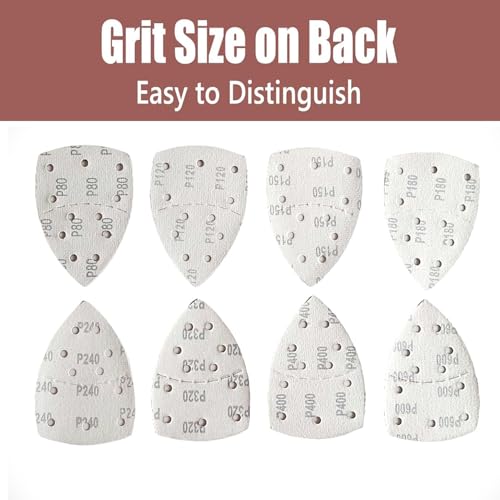100 PCS Mouse Detail Sander Sandpaper 11 Holes, 240 Grit Hook and Loop Mouse Sanding Sheets Aluminum 0xide Mouse Sanding Pads 11 Holes Triangular Sanding Paper for Detail Mouse Sander - size: 11 Holes-240 Grit