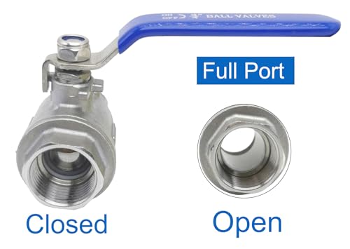 Full Port Ball Valve 3/4" NPT Heavy Duty Stainless Steel 304 For Water,Oil and Gas with Blue Handles （pack of 2） - size: 3/4"NPT, style: pack of 2