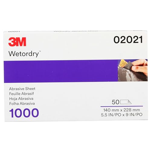 3M Wetordry Abrasive Sheet, 02624, 2000+ Grade, 5 1/2 in x 9 in - size: 5 1/2 in x 9 in