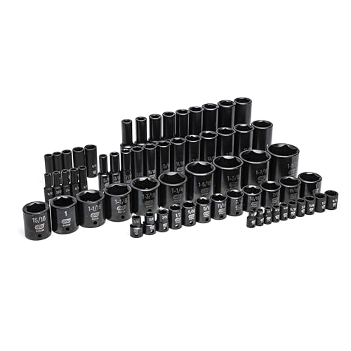 GEARWRENCH 63 Piece SAE Impact Socket Set in Foam Storage Tray | GWMSISKSAE - style: Impact Sockets