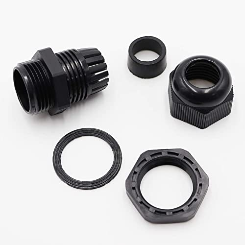 PENGLIN 8PCS Cable Glands 1" NPT Nylon Cable Connector Waterproof - color: Black, size: 1 Inch (8-Pack)