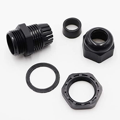 PENGLIN 8PCS Cable Glands 1" NPT Nylon Cable Connector Waterproof - color: Black, size: 1 Inch (8-Pack)