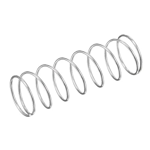 uxcell Compression Spring,304 Stainless Steel,18mm OD,1mm Wire Size,9mm Compressed Length,50mm Free Length,5.9N Load Capacity, Silver Tone,5pcs - size: 18mmx1mmx50mm