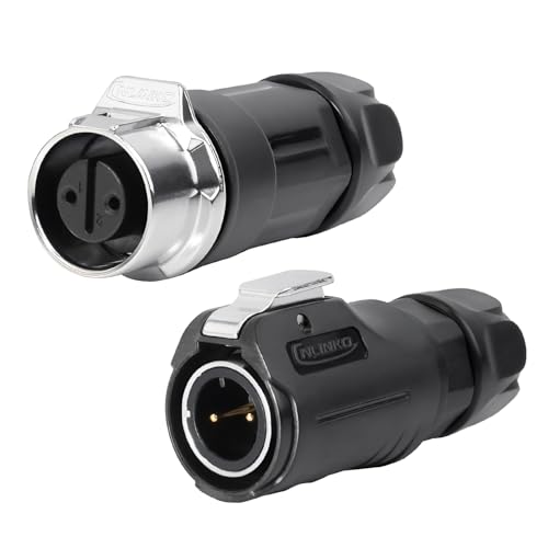 CNLINKO LP-12 2 Pin Connector IP68 Waterproof Circular Electrical Plug for Outdoor Equipment Solar Industrial Machinery DC 12V M12 2-8 Pin Male Plug and Female Plug (2-Pin) - size: 2-Pin, style: Metal-reinforced Kit