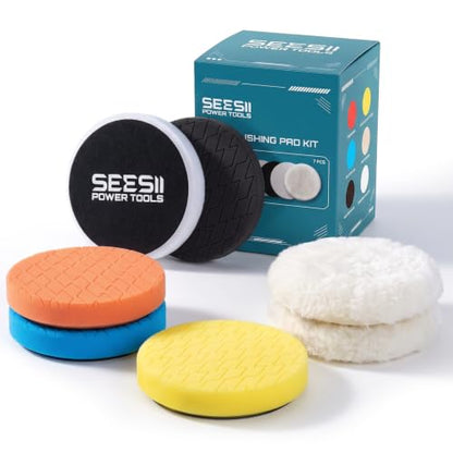 SEESII 7PCS 6 Inch Polishing Buffer Pad Kit for Buffer Polisher