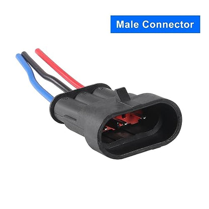 AITRIP 10 PACK 3 Pin Way Waterproof Electrical Wire Connector Plug Automotive Wire Connectors Plug with Wire AWG Marine for car Truck, Boat - color: 3 PIN