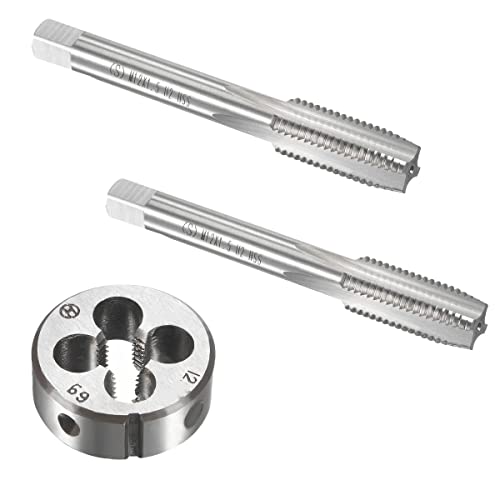 12mm x 1.5 HSS Metric Tap and Die Set Right Hand Thread,Tapping DIY Tool 3pcs (M12 x 1.5mm) - size: M12 x 1.5mm