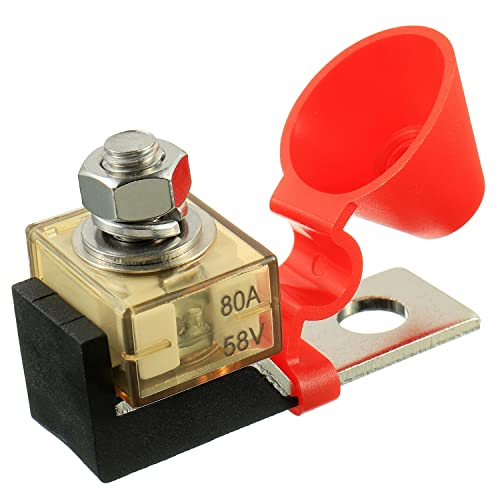 80 AMP MRBF Terminal Block Fuse Holder Single Stud 5/16" (M8) Compact Rated Battery Fuse 80A - size: 80A