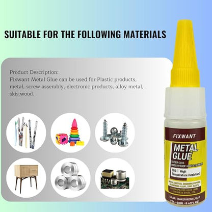 180℃ High-Temperature Resistant Metal Mutual Bonding Copper Aluminum Alloy Zinc Alloy Electroplated Gold Iron Super Glue 20ML (2)