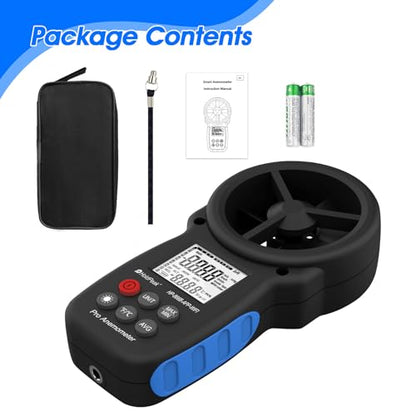 Professional WiFi Anemometer, Smart Wind Speed Meter Gauge with APP, 0.3-40m/s Range, Measures Wind Temp, Max/Min/Avg, Backlight, Ft/min, Knots, Km/h, Mph, (866B-APP-WIFI) - color: 866B-APP-WIFI