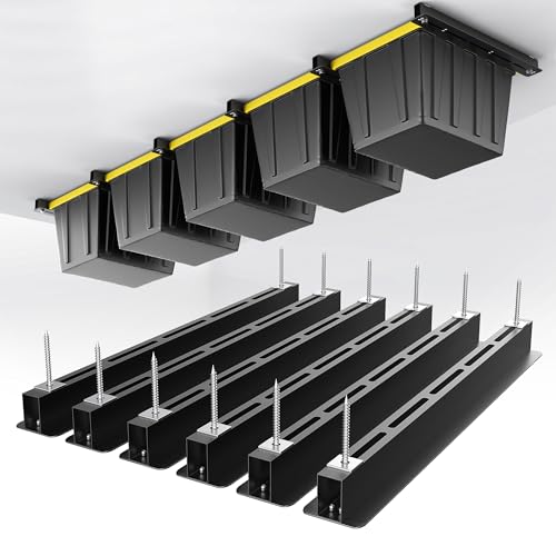 EVERHANGER Ceiling Storage Rack, Heavy Duty Overhead Garage Storage Rack - style: For 5 Bins