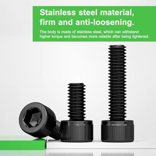 177 Pieces M6 x 8/10 /12/14 /16/18 /20 /30mm Socket Head Screws M6 Long Screws Metric Screws Bolts Washers Nuts Kit Machine Screw Assortment Kit 12.9 Grade Alloy Steel Fully Threaded for Furniture - size: M6x8/10/12/14/16/18/20/30mm-177Pcs