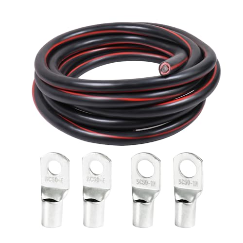 2 Gauge Battery Welding Cable, Black, 2 Feet - color: Black, size: 2 Feet Each w/o Cable Sleeve