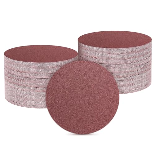 HARFINGTON 100 Pcs 5 Inch Sanding Discs 80 Grit Red Aluminum Oxide - size: 5 Inch(80 Grit)