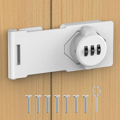 Cabinet Locks with Combination, Hasp Locks, White - color: White