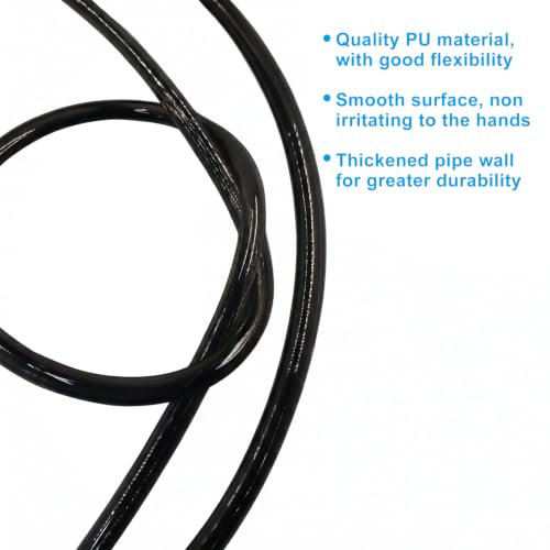 16ft 12mm OD x 8mm ID Pneumatic Tubing Pipe, (Black) - color: Black, size: 12mm OD x 8mm ID