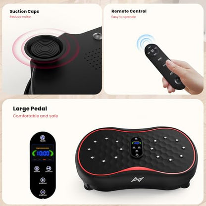 AXV Vibration Plate Exercise Machine Fitness Platform Body Vibrating Board - color: BASIC.BLACK