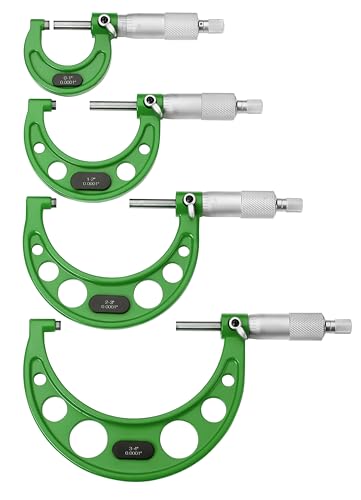 Premium Outside Micrometer Set 0-4" / 0.0001", Green - color: Green
