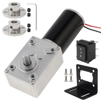 12V DC Worm Gear Motor Self‑Locking Reversible Turbine Reducer Motor - size: Speed-260 RPM